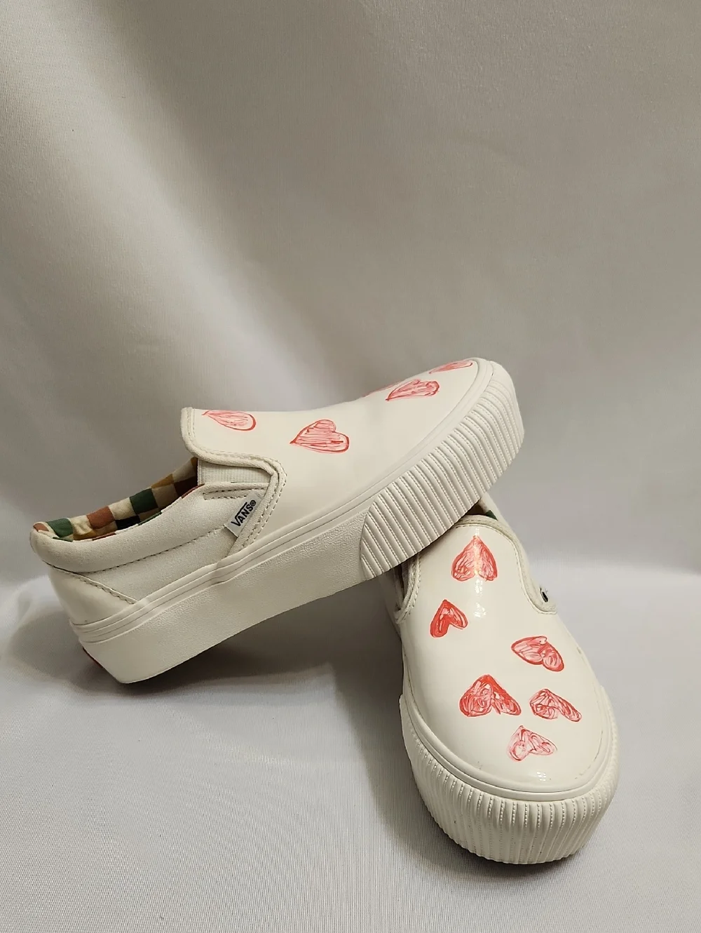 Vans × Karina Rozunko Heart Slip-on Platform Sneakers (W Size 5.5) - Picture 2 of 14
